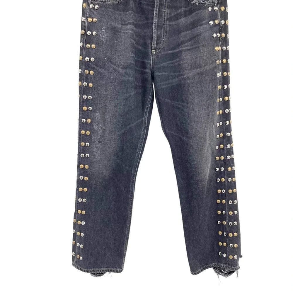 Citizens of Humanity Gia Jeans Studded Dark Tempest Black Denim Size 29 - Picture 4 of 12